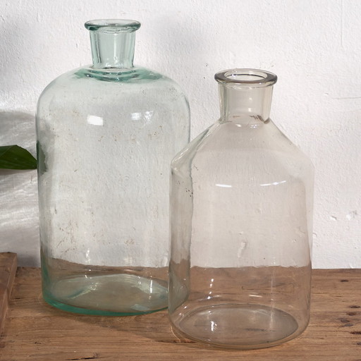 Antieke apothekersflessen (ca. 1920). 2-delige set #29