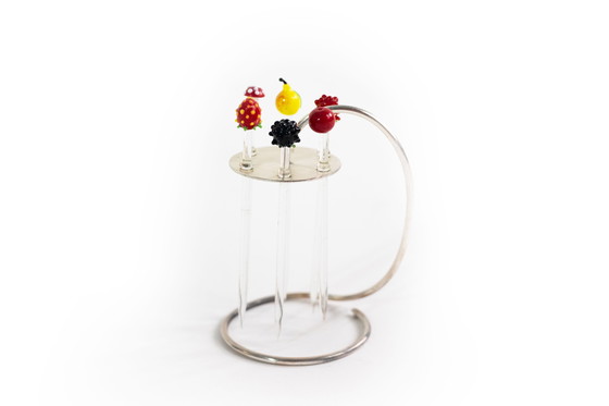Image 1 of Vintage glass Fruits cocktail skewers from WMF, 1950s, set of 6
