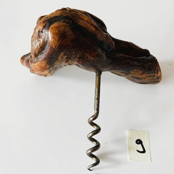 Image 1 of Tire-bouchon français vintage à 9 racines en bois et vigne, années 1950