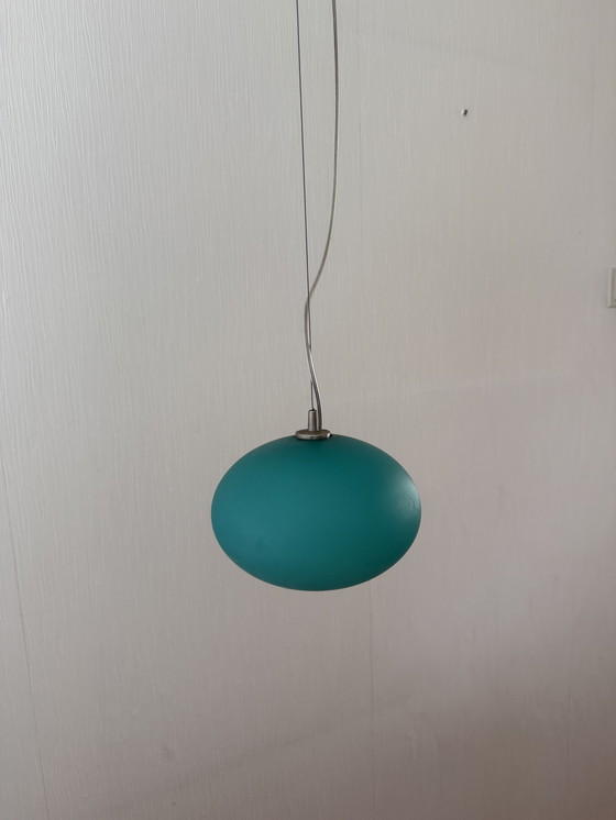 Image 1 of Ensemble de 2 suspensions Prandina en verre opale vert