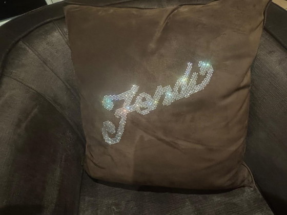 Image 1 of CUSCINI IN PELLE NABUK FENDI CASA, SET DA 2