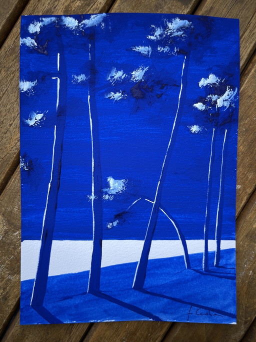 Signed artist's sketch.