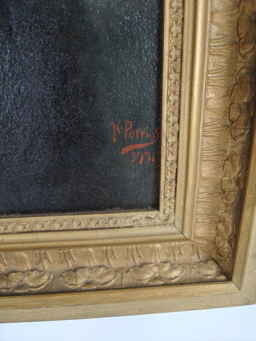 Hermoso retrato de un caballero por K. Perkis, 1938