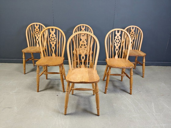 Image 1 of Ensemble de 6 chaises de salle à manger Ercol vintage, années 1950