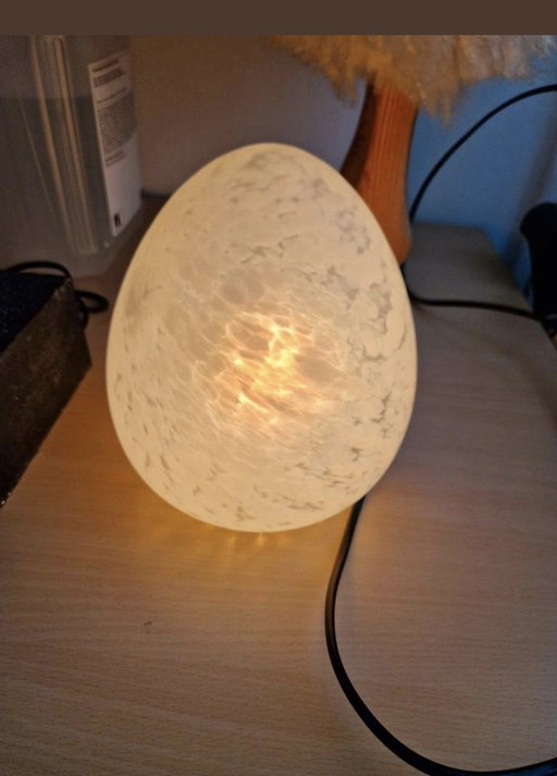 Lampe de table vintage lampe œuf en verre nuage