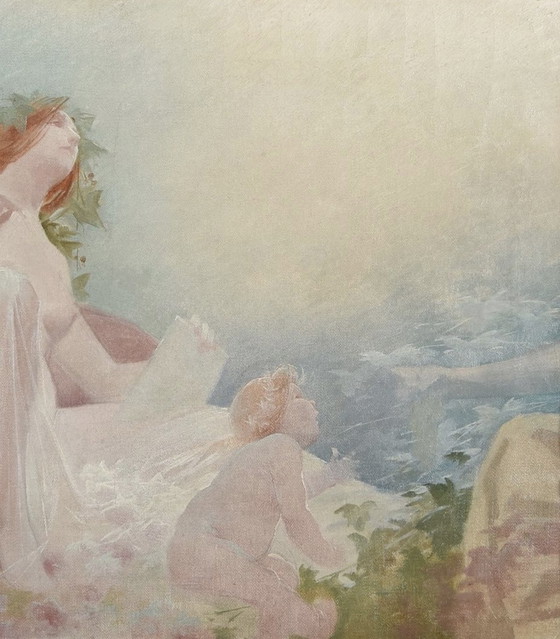Image 1 of Privat Livemont magnificent Art Nouveau painting from 1898