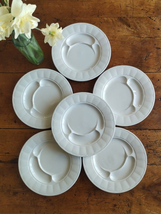6 assiettes à artichauts en porcelaine de Pillivuyt