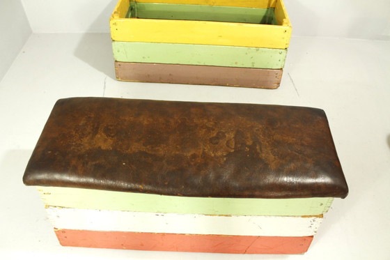 Image 1 of Vintage Leather Gymnastic Bench Box, 1950s