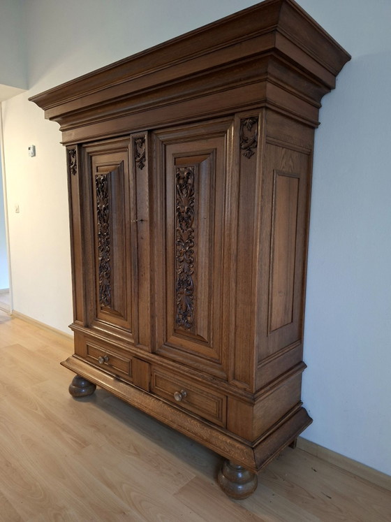 Armadio in rovere con cornice, Mobili contenitori, Legno, Ottone, Marrone (foto 2 di 5)