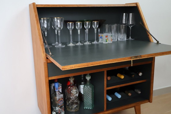 Image 1 of Mid-Century Secretary Converted into Drinks Cabinet – Fully Restored