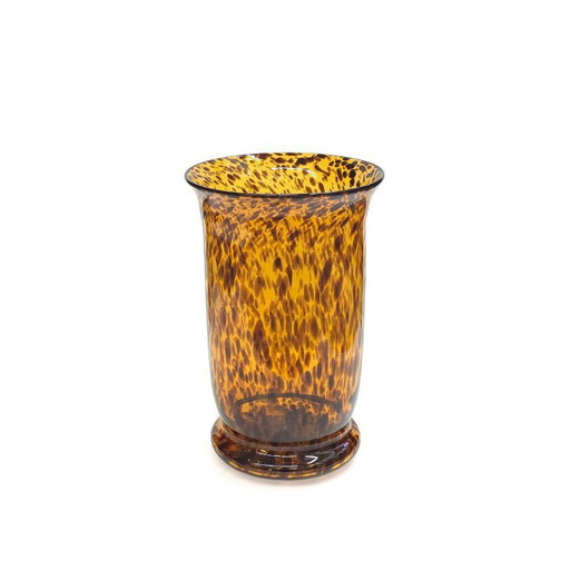 Vase en verre écaille | Vintage des années 80 soufflé à la bouche | Style Art déco