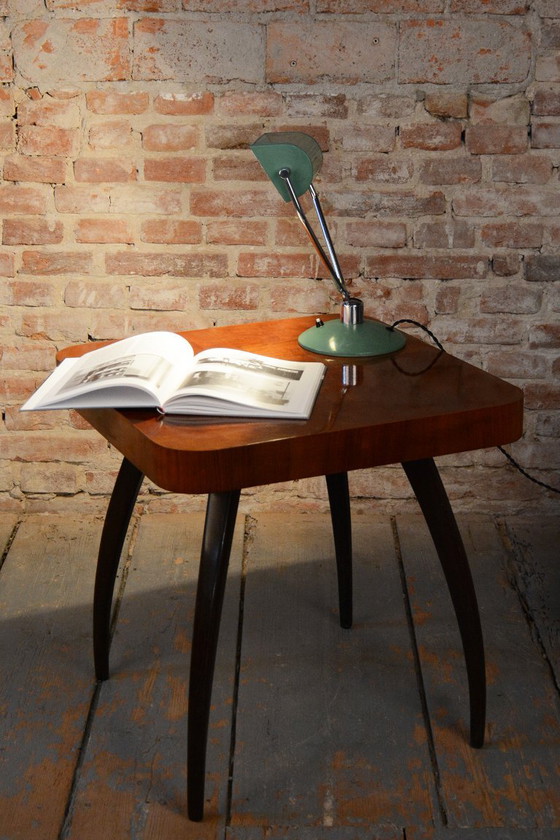 Original Mid-Century Table Lamp, by NAPAKO, Chrome-Plated Steel, Czech, 1950s, Metal, Green (photo 2 of 13)