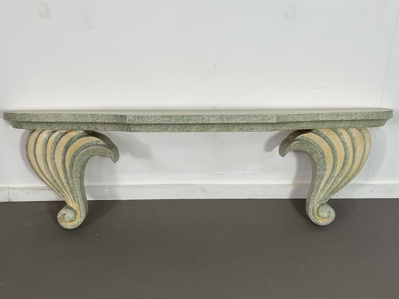 Image 1 of Italian Vintage Epoxy Large Mirror With Console