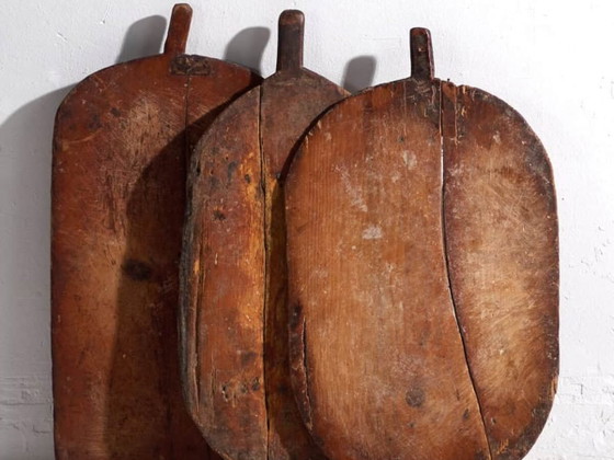 Taglieri ovali antichi (c.1920). Set di tre pezzi #20 – Accessori da cucina, Rustic (photo 2 of 13)