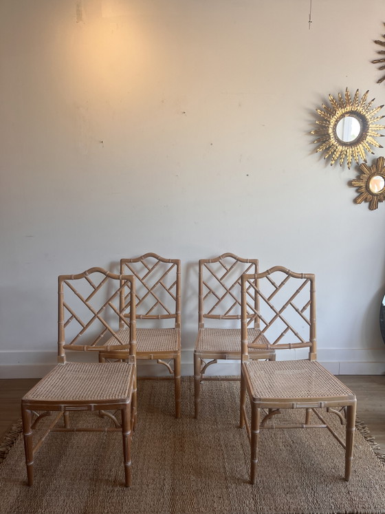 Image 1 of 4 ‘Faux Bamboo’ Chippendale Jonathan Adler stoeken