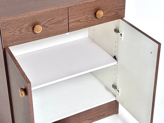Comò Vintage, Effetto Legno Marrone con 2 Cassetti, Armadi contenitori (foto 13 di 15)