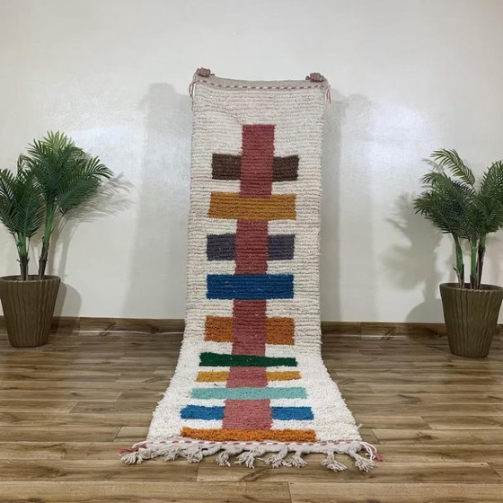 Image 1 of Tapis berbères multicolores en laine 300cmx100cm