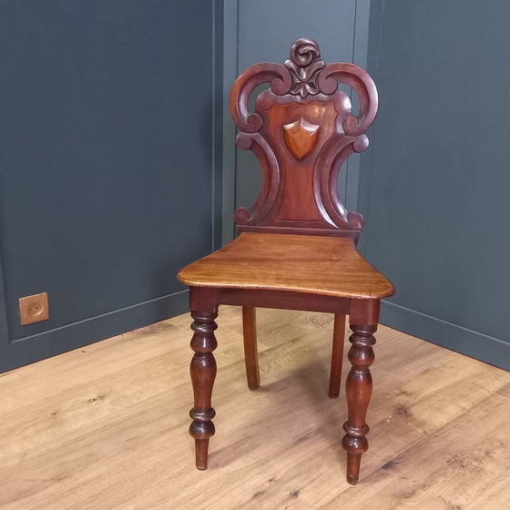 Image 1 of Antique English Hall Chair