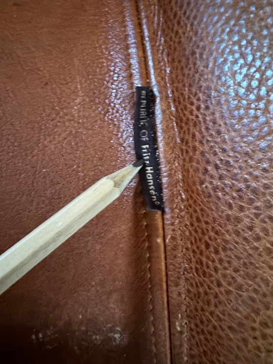 Image 1 of Arne Jacobsen Egg Chair – Fritz Hansen – Vintage leer donker walnoot – Designklassieker