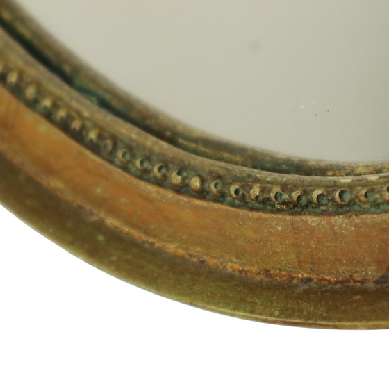 Image 1 of Oval Gold Leaf Gilded Mirror