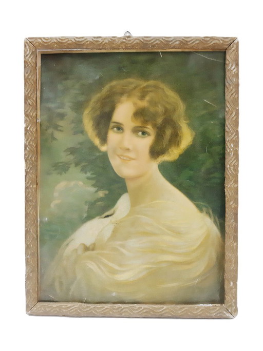 Impression d'art portrait encadrée vintage