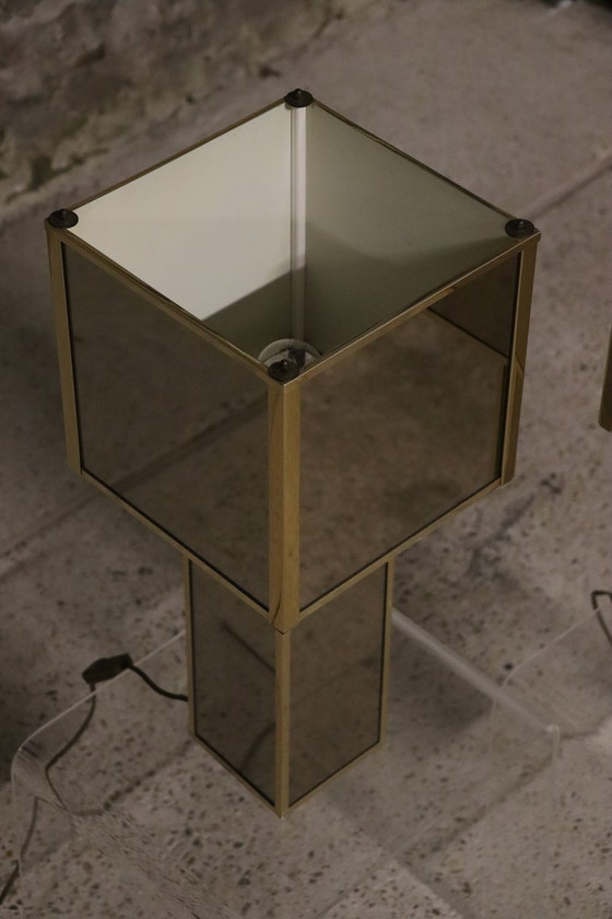 Image 1 of 2x Grote Brutalistische Italiaanse Tafellampen