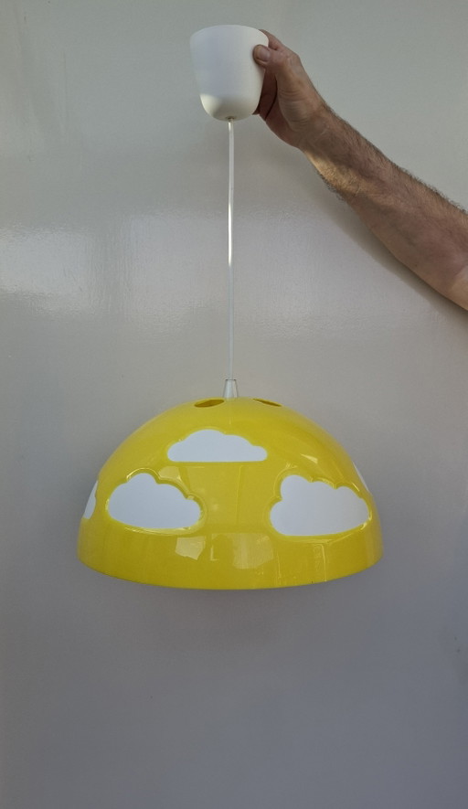 Ikea Skoljig Cloud Lamp Pendant Lamp Yellow White Henrik Preutz 1990s – hanglampen, Plastic