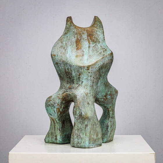 Image 1 of Gepatineerde biomorfe bronzen sculptuur van Jacob Hordijk, jaren 1990