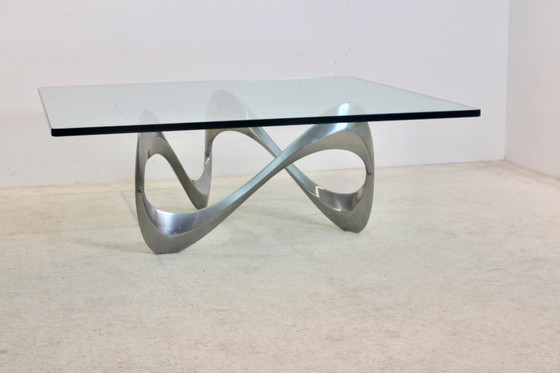 Knut Hesterberg ‘Snake’ Salontafel, Gegoten Aluminium & Glas, Duitsland, jaren 60, Ronald Schmitt (foto 8 van 10)