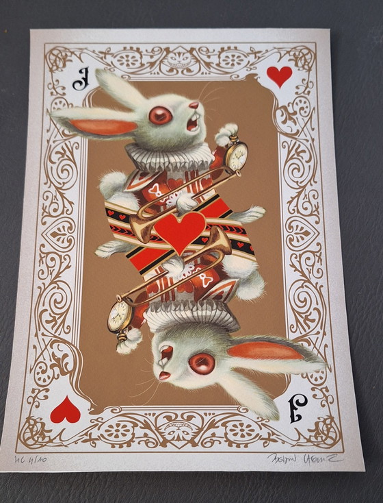 Image 1 of Signierter und nummerierter Kunstdruck von Benjamin Lacombe; Alice, das weiße Kaninchen