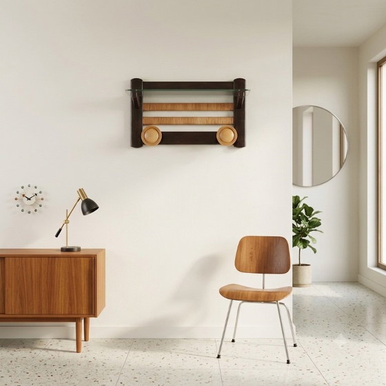 Perchero de pared de madera estilo Art Déco, Italia, década de 1940. – Wood (photo 3 of 5)