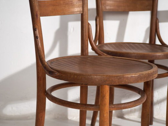 Antique set of Thonet chairs (c.1920). Set of four pieces #1 – Dining chairs (photo 18 of 40)