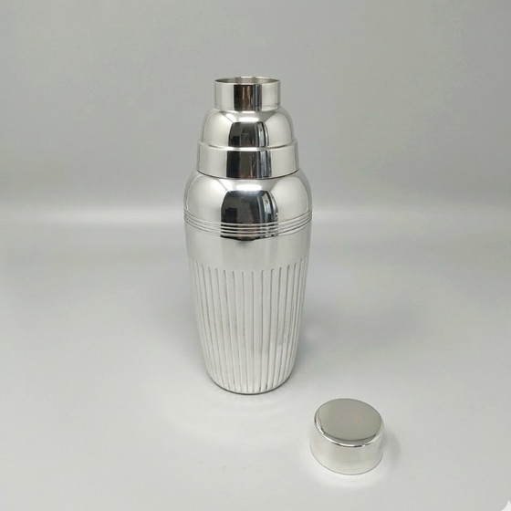Image 1 of 1930s Art Deco Jordan "Sheffield Collection" Silver-Plated Cocktail Shaker. Made in England