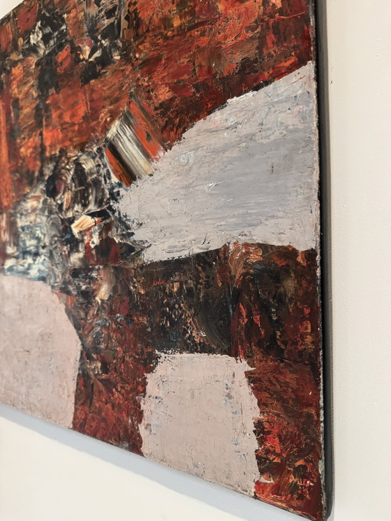 Image 1 of Tableau abstrait années 50