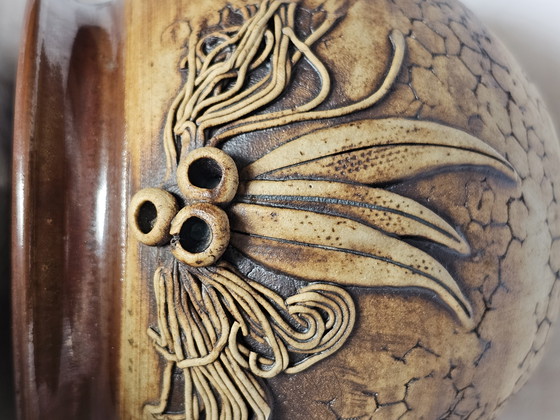 Image 1 of Gum leaf Wartook Pottery jar