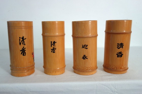 Image 1 of 4 bamboo pots China vintage