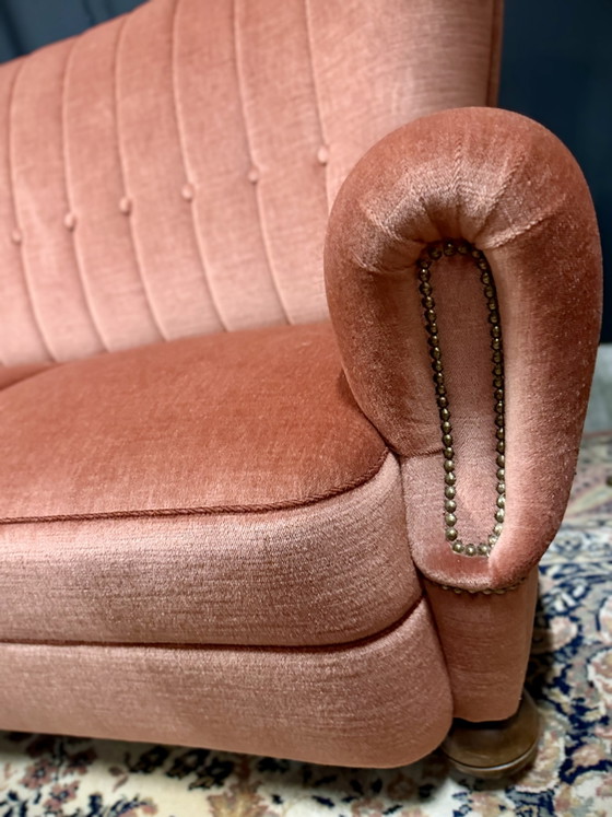 Image 1 of Ensemble de salon vintage en mohair | Canapé 3 places et 2 fauteuils