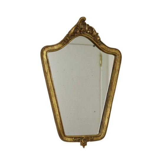 Kleine Franse Kuifspiegel Bladgoud Verguld Barok Stijl – Glass (photo 24 of 26)