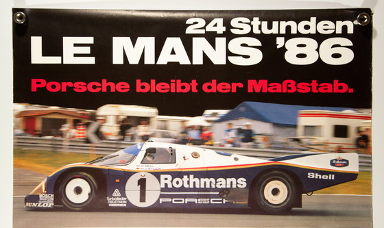 Image 1 of Original Vintage Porsche 962C – Le Mans 1986 Victory Poster Plakat | XL 102 x 76cm