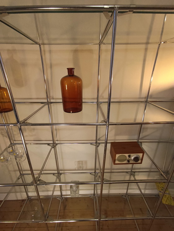 Image 1 of Vetrina vintage Poul Cadovius, vetro e cromo