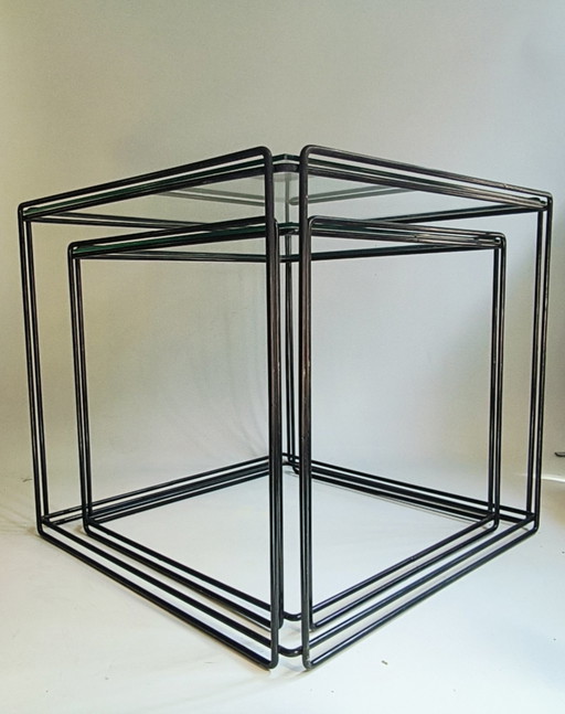 Set Of 2 Black Max Sauze Isocele Cube Side Table