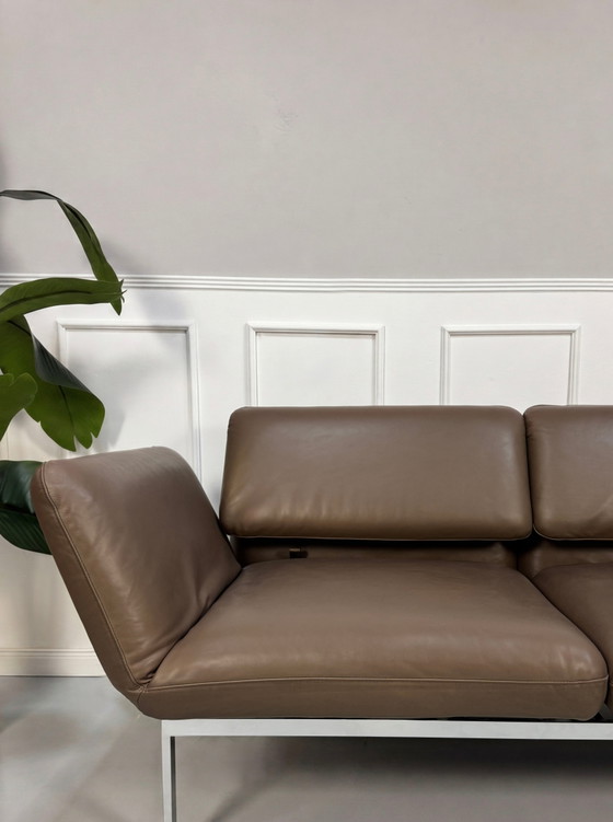 Image 1 of Brühl Roro Leder Braun Sofa met Rollen