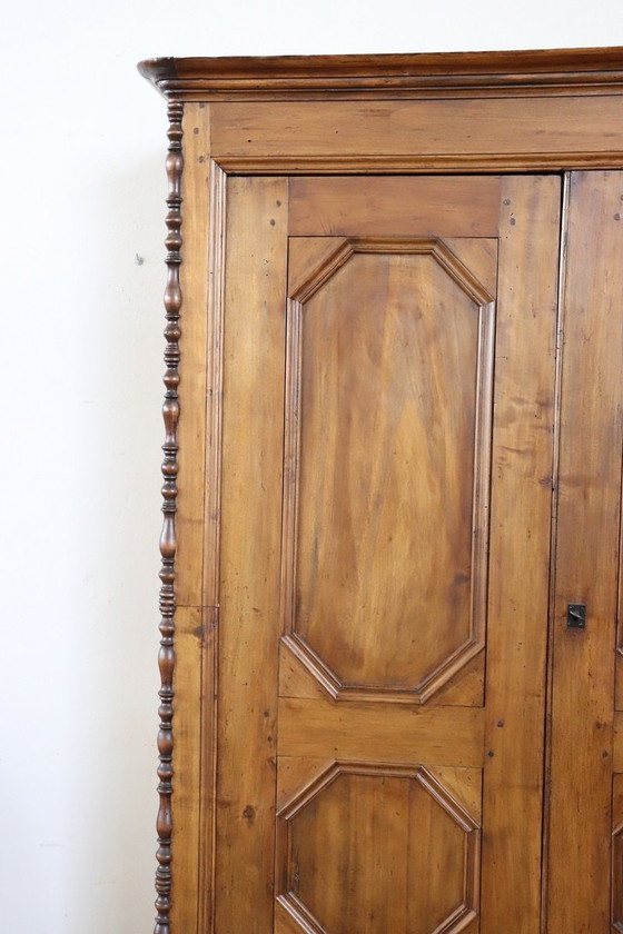 Image 1 of Solid Poplar Wood Antique Wardrobe, Italy Mid 19th Century