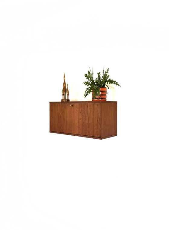 Image 1 of Vintage Danish teak wall cabinet, 1960s