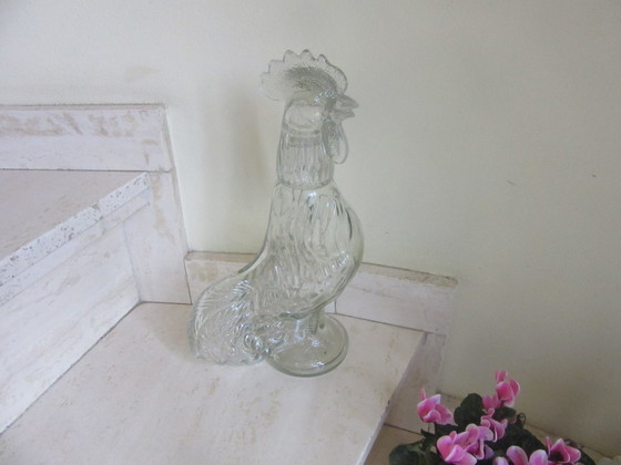 Glass Cockerel Decanter Bottle "V In A Circle" Maker's Mark For Summit Art Glass (Vogelsong) (photo 5 of 16)