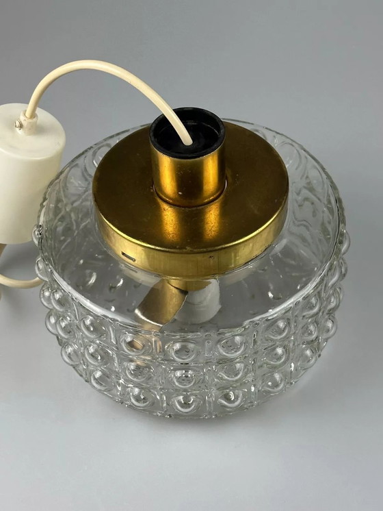 Image 1 of Lampada a sospensione VEB anni '60-'70, lampada da soffitto a bolle, ottone, vetro, design spaziale