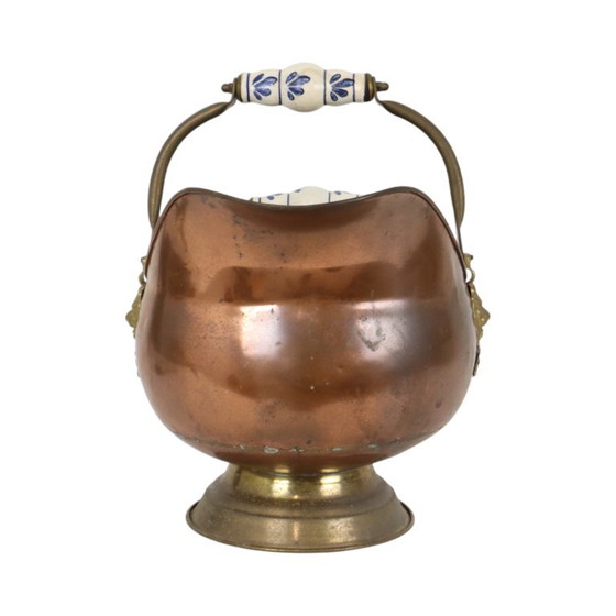 Oude Koperen Helmvormige Kolenkit – Plantenbak, Ceramic, Copper (photo 8 of 14)