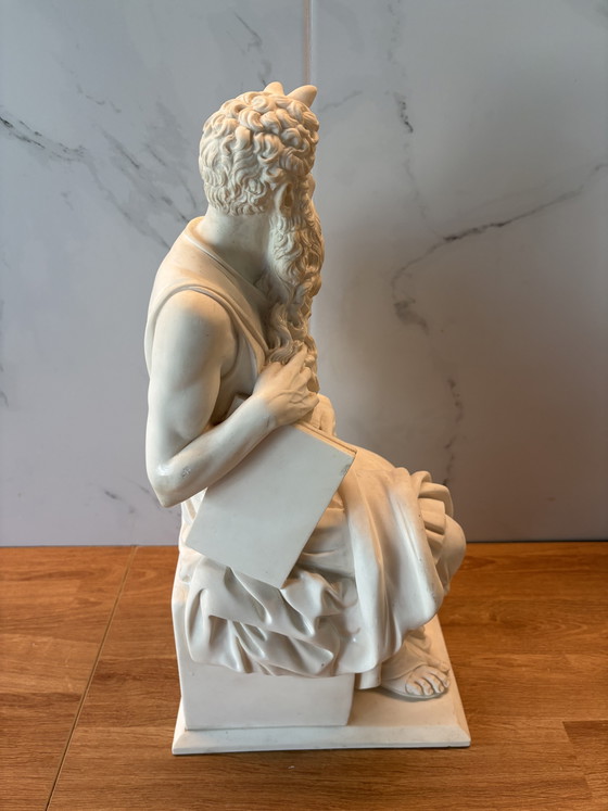 Image 1 of Mozes naar Michelangelo – Italiaanse reproductie in marmercomposiet, 1968