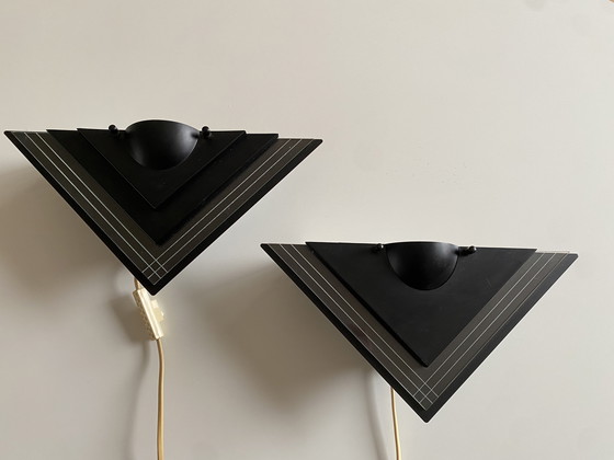 Image 1 of Vintage Herda - Lampade da parete in stile Memphis, anni '70, set di 2