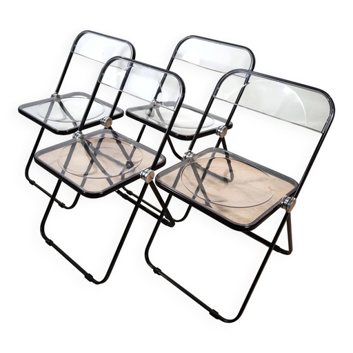 Set aus 4 Plia Stühlen von Giancarlo Piretti – Anonima Castelli